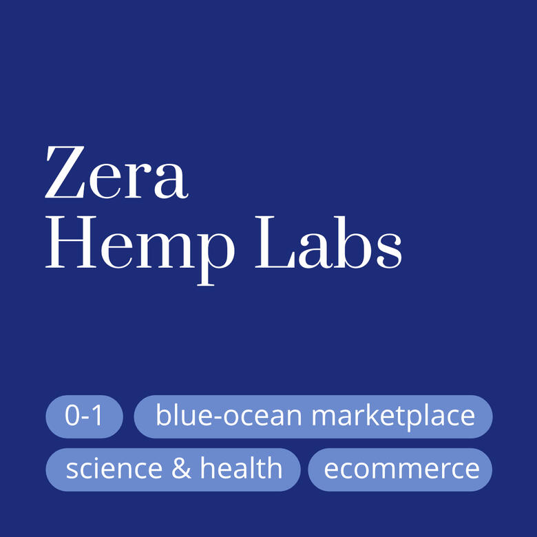 Zera Hemp Labs, 0-1 product launch, blue-ocean market