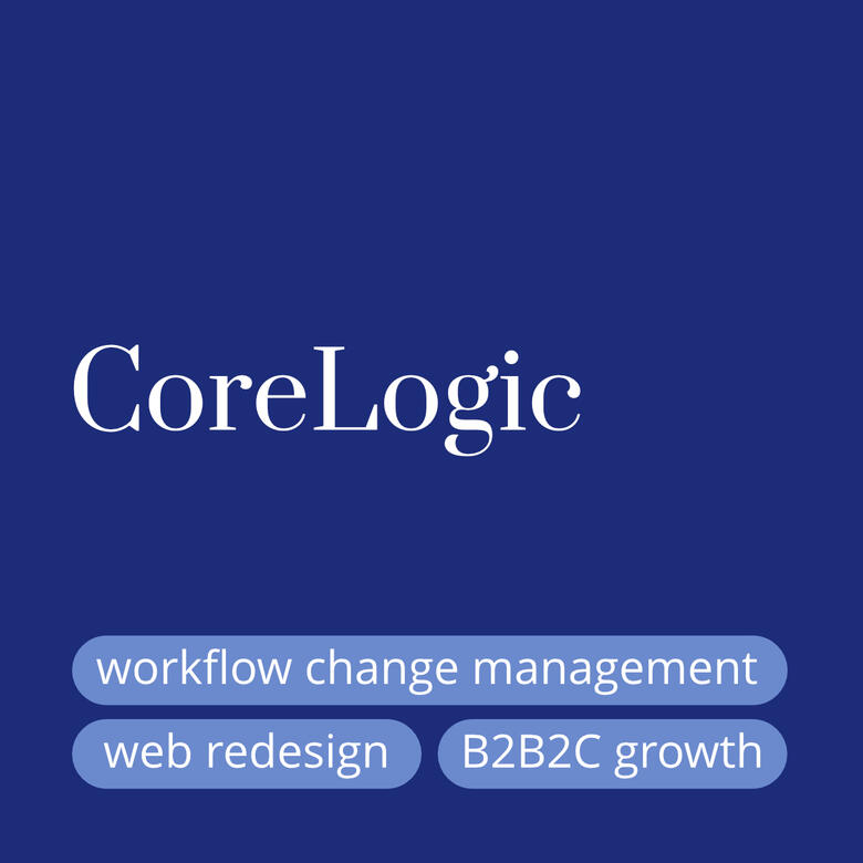 CoreLogic, workflow change management, web redesign, B2B2C growth