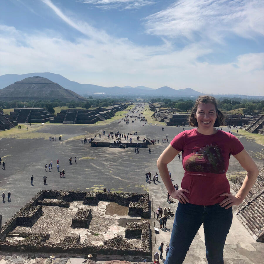 Sarah in Teotihuacan in Mexico