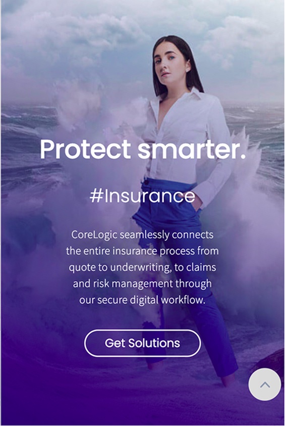 &ldquo;Protect smarter.&rdquo;&mdash;the Everyday Heroes campaign panel for Insurance.